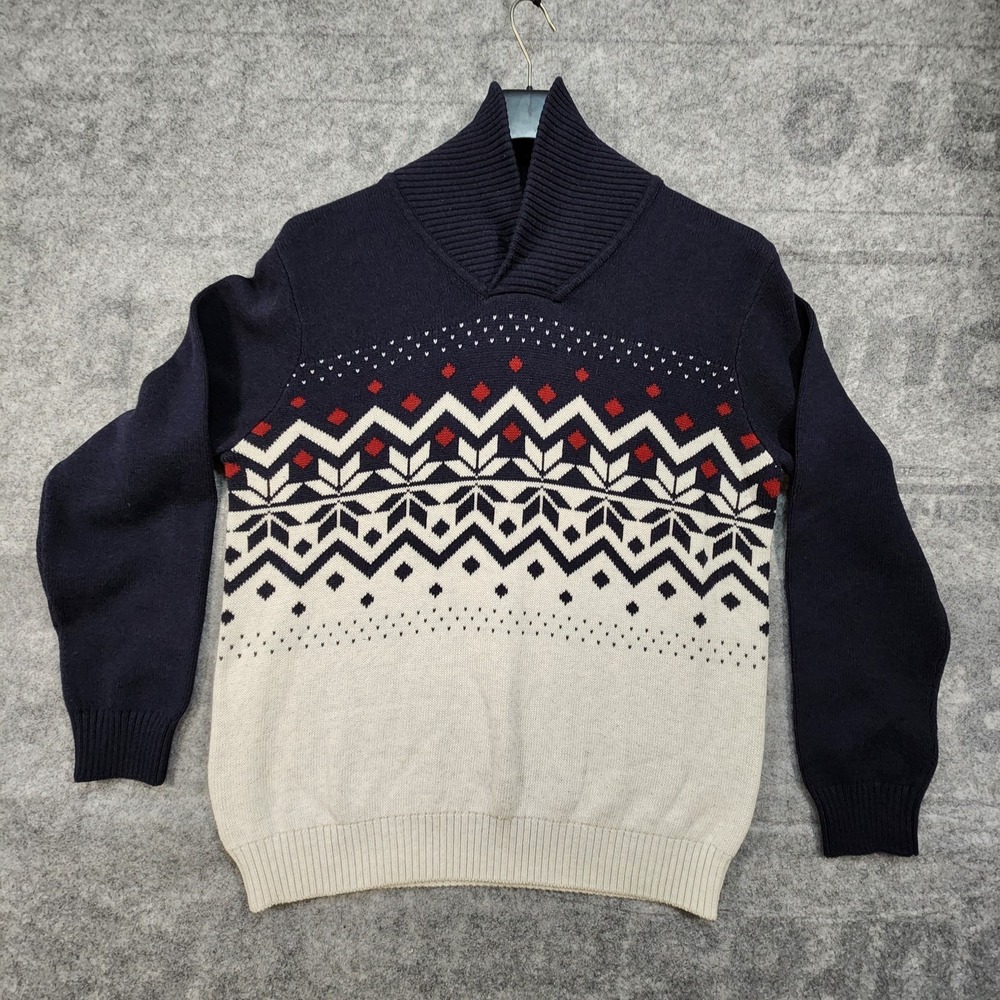 Daniel Hechter Pullover Mens Large Multicolor Patterned Tight Knit Cotton